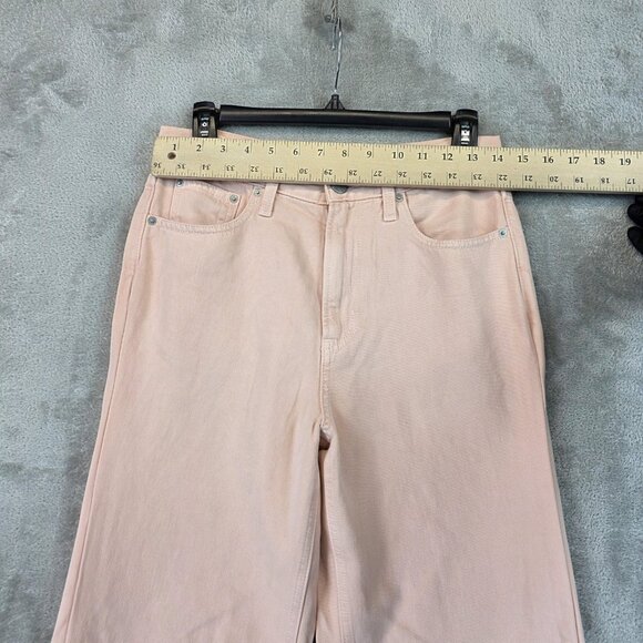 Uniqlo C Pants Womens 25 Pink Lyocell Linen Blend Straight Leg Jeans Zip Fly - Picture 2 of 11